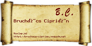 Bruchács Ciprián névjegykártya